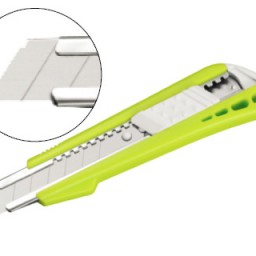 Cúter Q-Connect cuchilla cerámica ancha verde